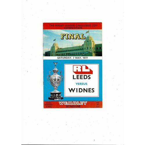 1977 Leeds v Widnes Rugby League Challenge Cup Final Programme