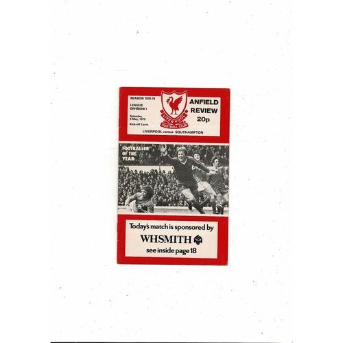 1978/79 Liverpool v Southampton Football Programme