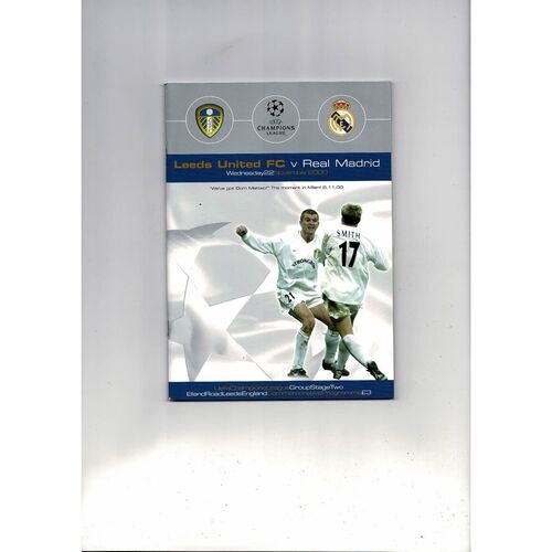 Leeds United v Real Madrid Champions League Football Programme 2000/01
