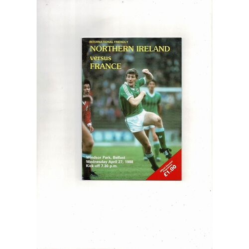 1988 Northern Ireland v France Football Programme