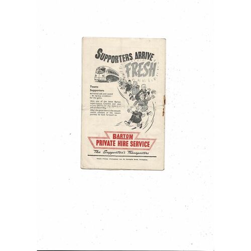 1952/53 Nottingham Forest v Sheffield United Football Programme