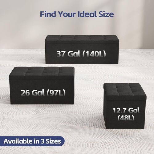 mcc direct Foldable Storage Ottoman, Small Footrest Cube, Storage Bench with Lid, 1 Storage Box for Bedroom & Living Room, 36 cm