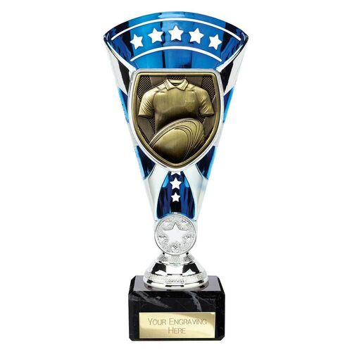 Cobra Star Cup Rugby Shirt & Ball Silver & Blue