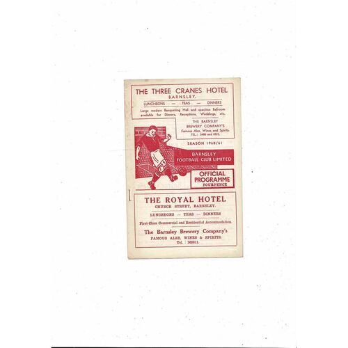 1960/61 Barnsley v Chesterfield Football Programme