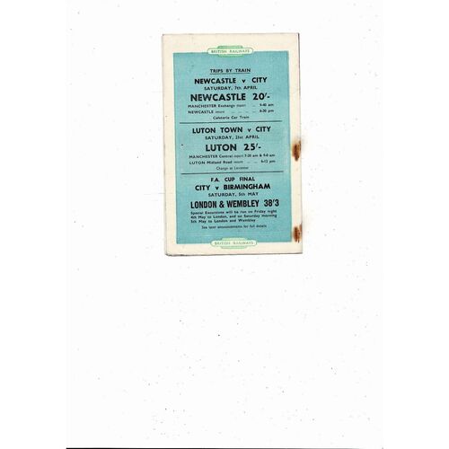 1955/56 Manchester City v Sunderland Football Programme
