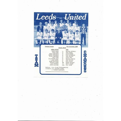 Leeds United v Bury Central League Football Programme 1980/81