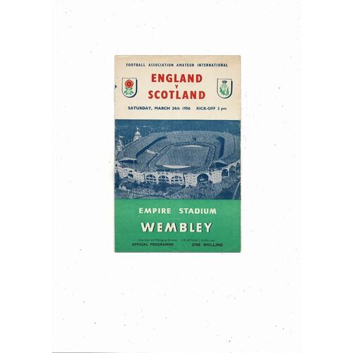 1956 England v Scotland Amateur International Football Programme