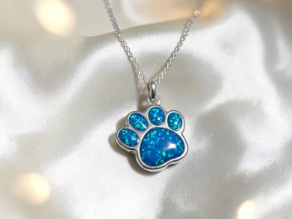 Memorial Ashes Paw Print Pendant