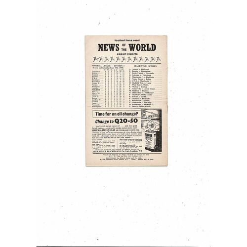 1959/60 Fulham v Chelsea Football Programme