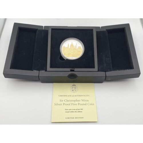 2023 Silver Proof Sir Christopher Wren £5 Coin