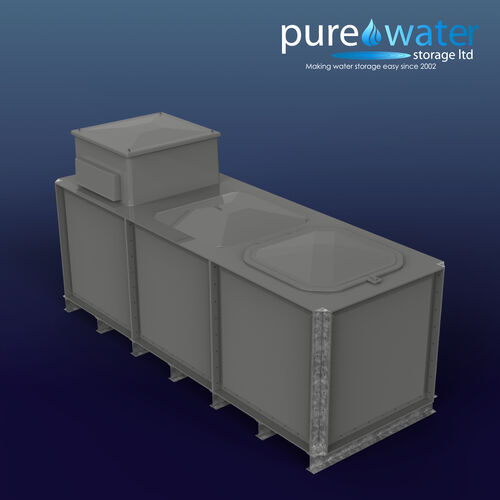 PW.3X1X1.IFB.AB - 3000 LITRE SECTIONAL WATER TANK, INTERNALLY FLANGED BASE (IFB) C/W FVH