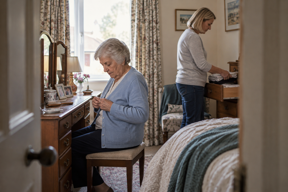 Mum keeping control of her morning routine