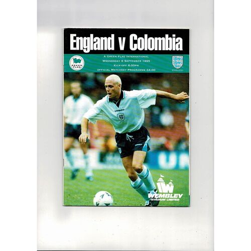 1995 England v Colombia Football Programme