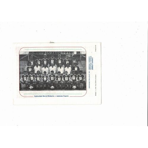Steaua Bucharest v Budapest Honved European Cup Football Programme 1985/86