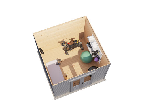 3.0mtr x 3.0mtr 28mm walled Flat Roof Cabin