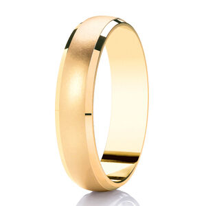 Satin brushed D shape band with contrasting parallel edges