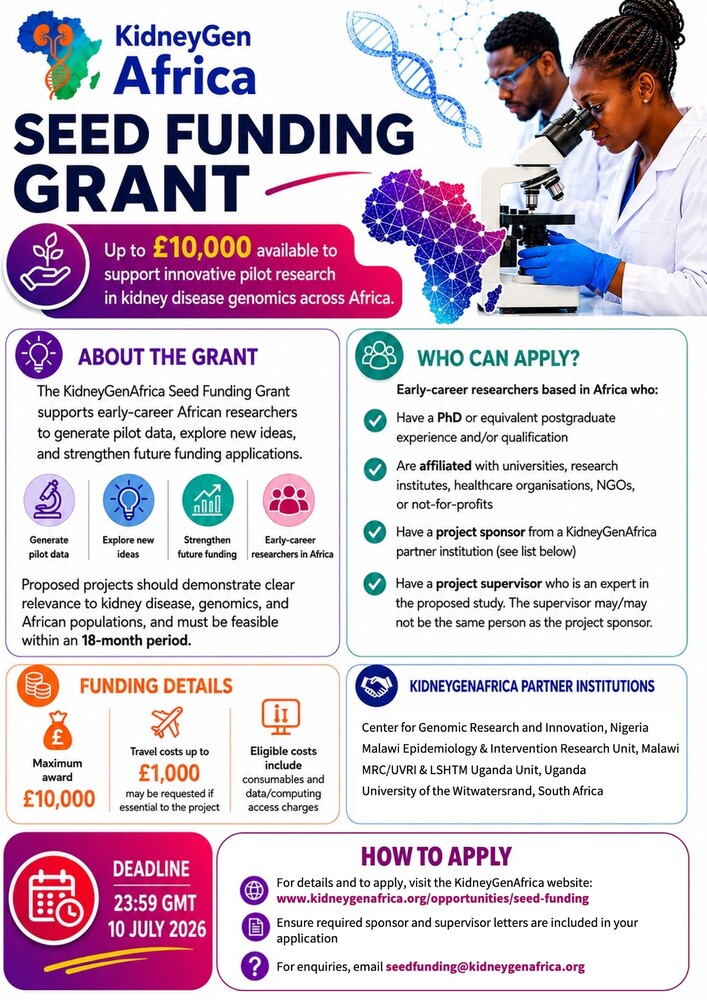Opportunities | KidneyGenAfrica | Chronic kidney disease Africa | Genetics research in Africa | Capacity building and training Africa