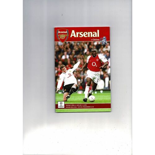 Arsenal v Chelsea Champions League Football Programme 2003/04