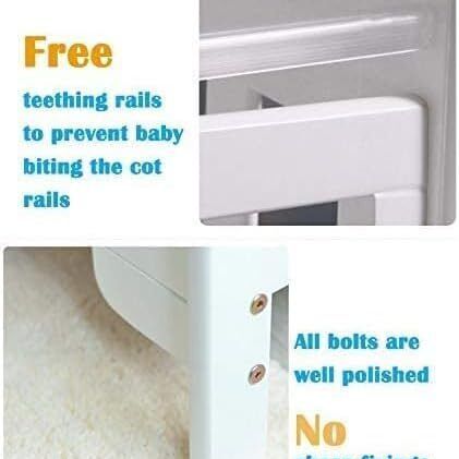 mcc direct White Wooden Orlando Baby Cot Bed & Rollaway Drawer & Aloe Vera Water Repellent Mattress  - Orlando