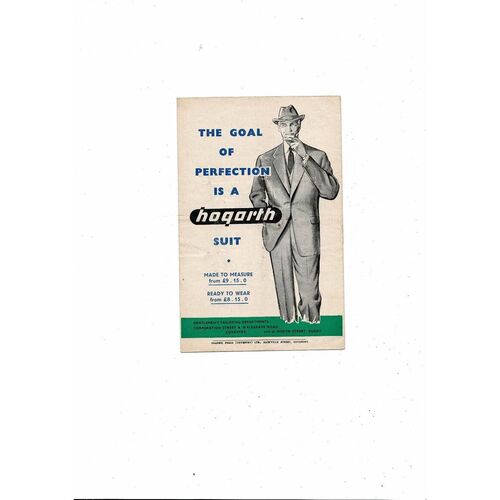 1958/59 Coventry City v Port Vale Football Programme