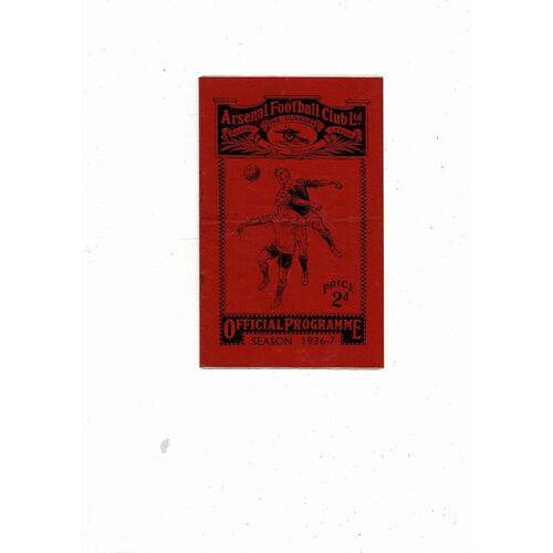 1936/37 Arsenal v Leeds United Football Programme