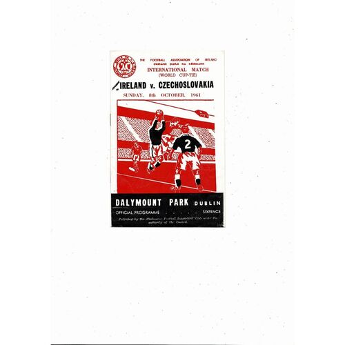 1961 Republic of Ireland v Czechoslovakia Football Programme