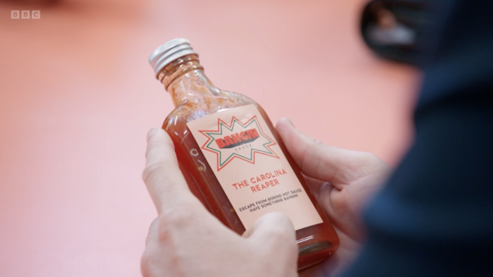 Bangin' Sauce bottle design from the apprentice