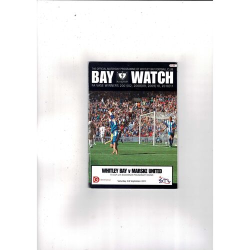 Whitley Bay v Marske United FA Cup Football Programme 2011/12