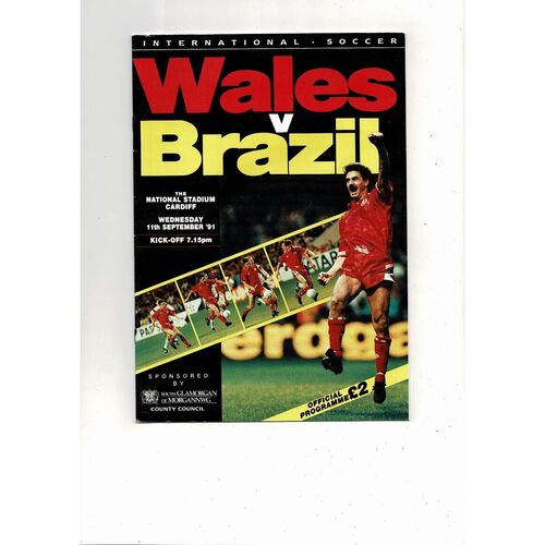 1991 Wales v Brazil International Football Programme