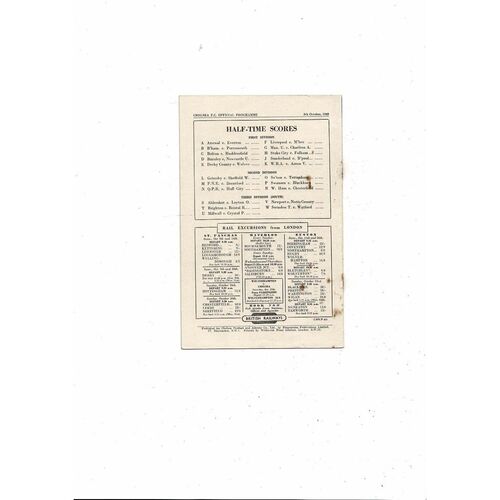 1949/50 Chelsea v Manchester City Football Programme