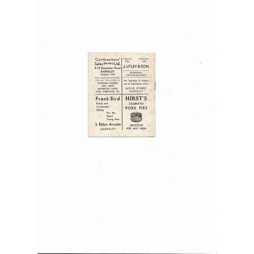 1964/65 Barnsley v  Grimsby Town Football Programme