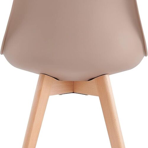 mcc direct Set of 4 Dining Chairs Wooden Legs Soft Cushion Pad Stylish DELUXE Retro Lounge Dining Office EVA