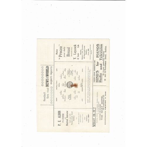 1956/57 Halifax Town v Accrington Stanley Football Programme