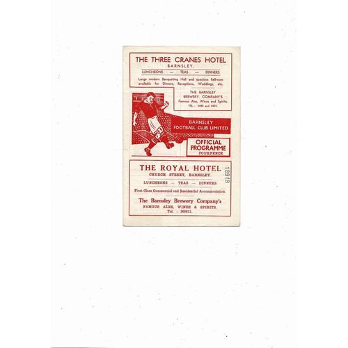 1958/59 Barnsley v Sheffield United Football Programme