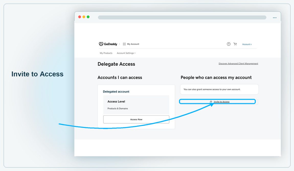 How to invite a delegate to access my GoDaddy account | Webfactory Support | Webfactory