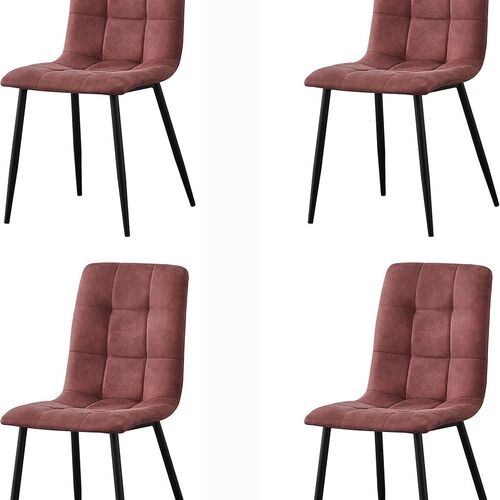 mcc direct Set of 4 Faux Matte Suede Leather Dining Chairs With metal Legs home& restaurants henri