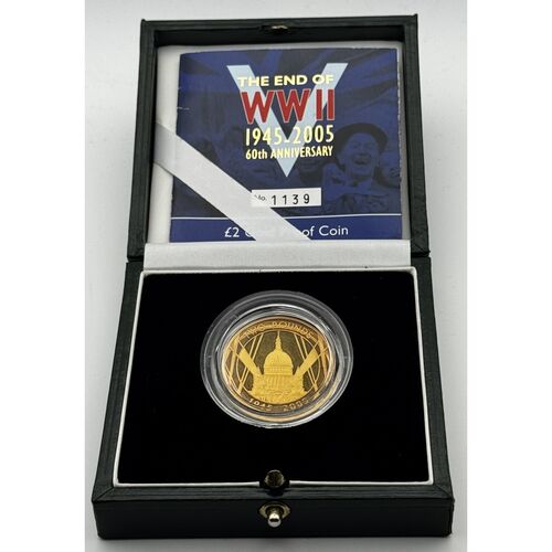Gold £2 coin ‘End of world war 11 60th Anniversary