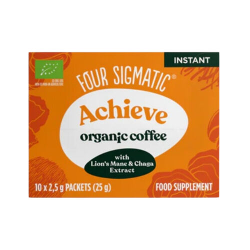 Organic Ground Coffee with Lion’s Mane & Chaga by Four Sigmatic 10 x 25g packets (250g)