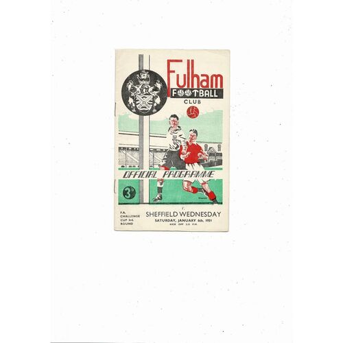 1950/51 Fulham v Sheffield Wednesday FA Cup Football Programme