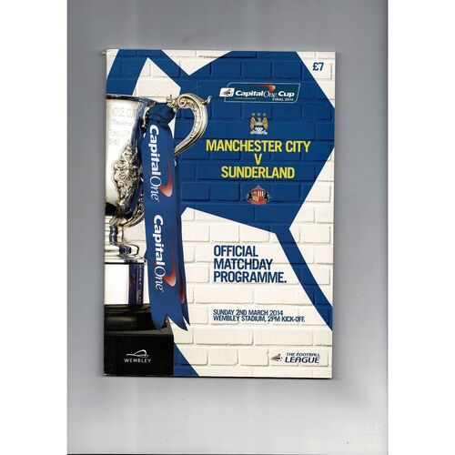2014 Manchester City v Sunderland League Cup Final Football Programme