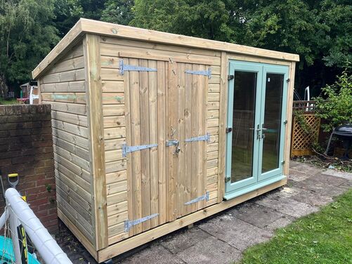 #PVC092 12x6 Pent Summer House Combi