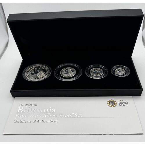 2008 Silver proof Britannia 4 coin set