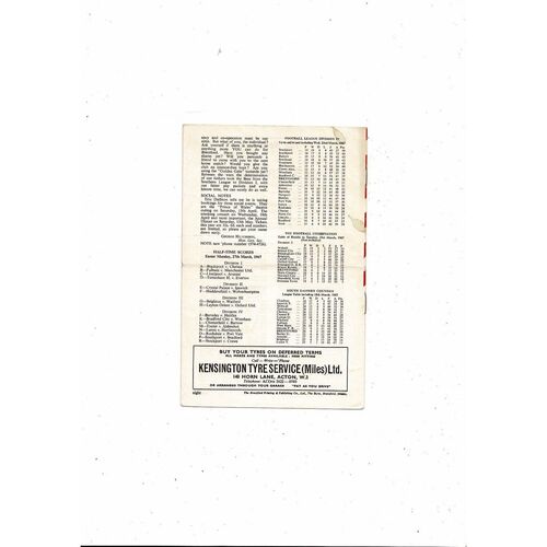 1966/67 Brentford v Newport County Football Programme