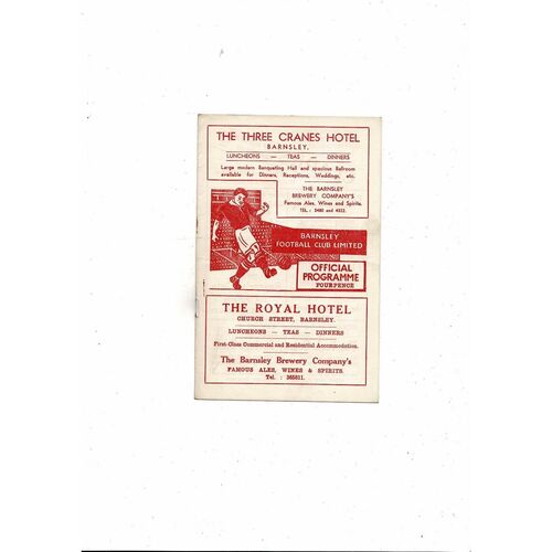 1958/59 Barnsley v Swansea Football Programme