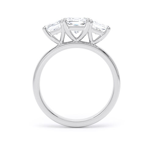 Graduated princess cut diamond trilogy ring