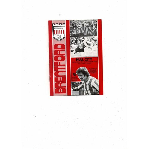 1978/79 Brentford v Hull City Football Programme