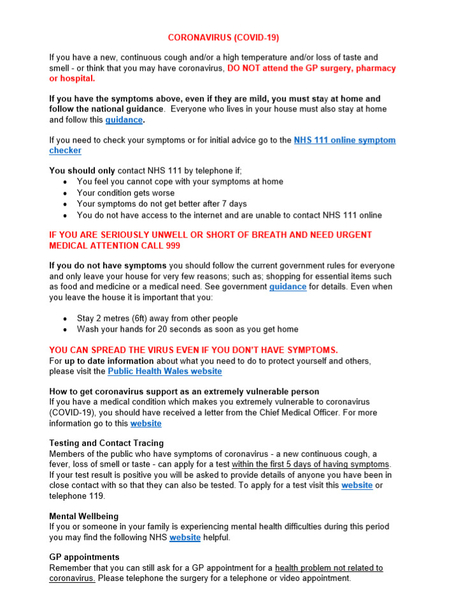 COVID 19 Latest Informtion