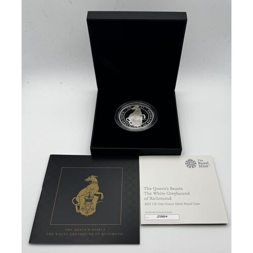 Queen beasts silver proof FDC 2021 ‘ The White Greyhound of Richmond’ coin