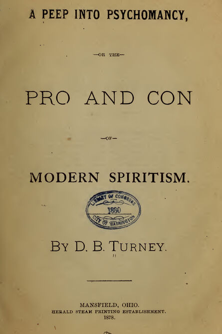 1878 | A Peep into Psychomancy