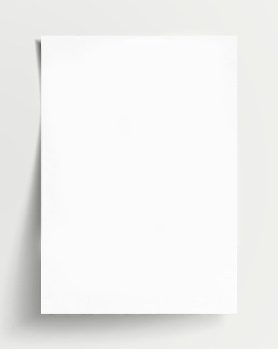 Blank A3 bamboo art print with soft shadow on light background, ideal for eco-friendly custom artwork, décor, or creative mockups.